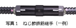 写真1 ねじ節鉄筋継手（一例）